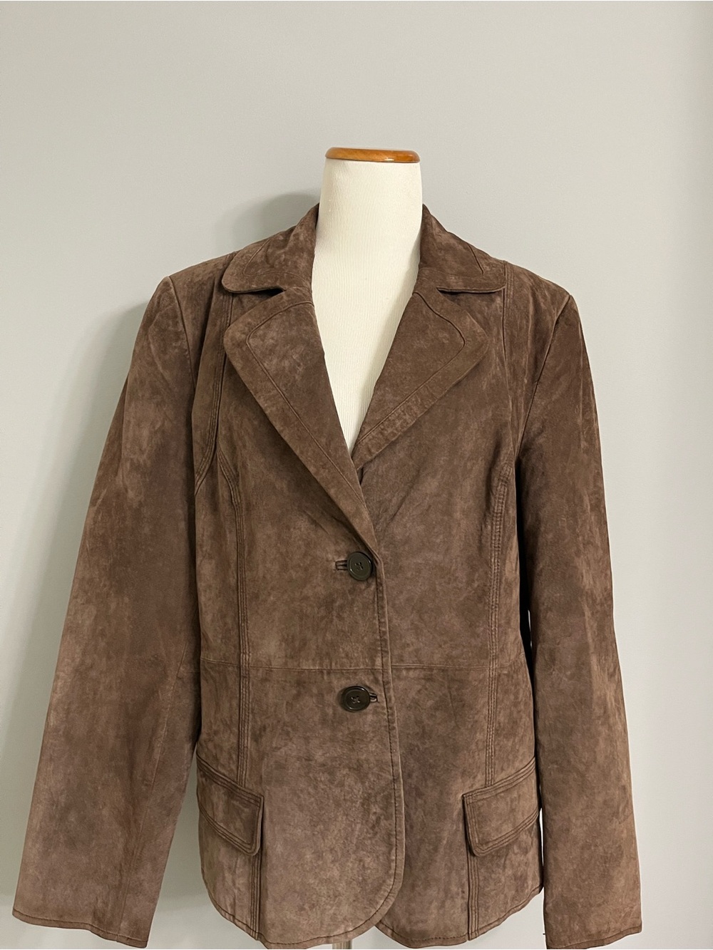 Vintage Y2K Cherokee Brown Suede Blazer Jacket Size XL - Picture 3 of 11